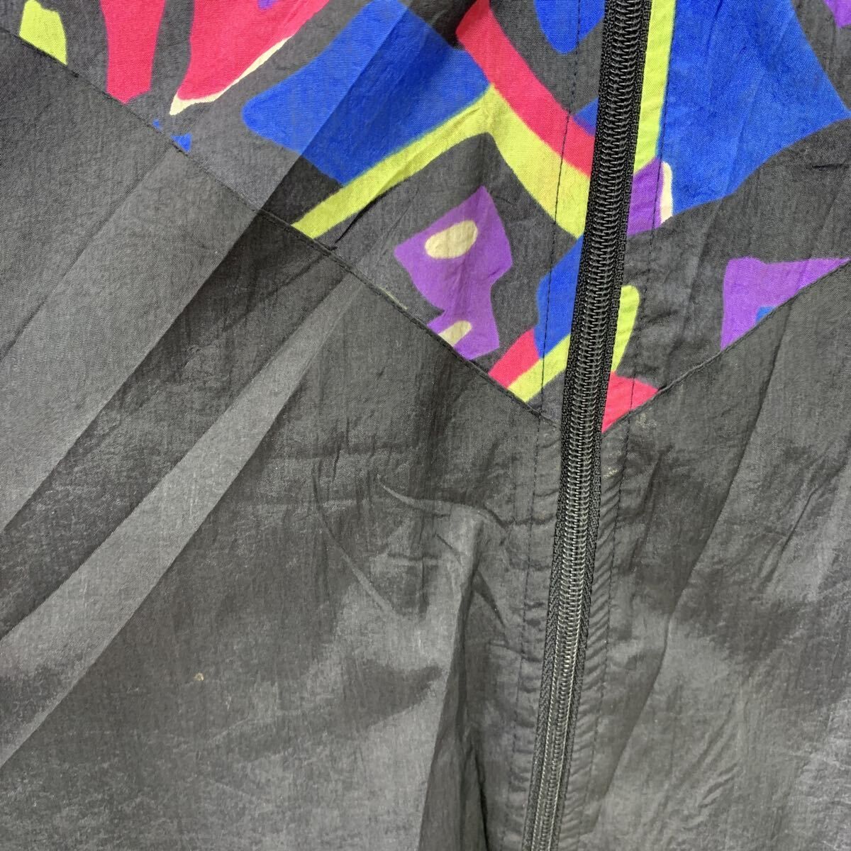 b.i.GEAR ナイロンジャケット L ブラック マルチカラー ジップアップ