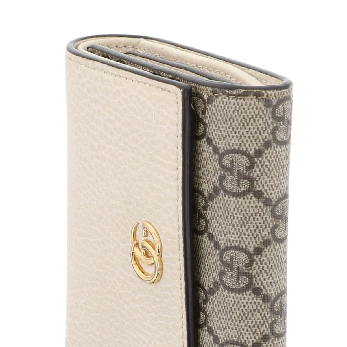 GUCCI グッチ ダブルG バイカラー ミディアム ウォレット 三つ折り財布 