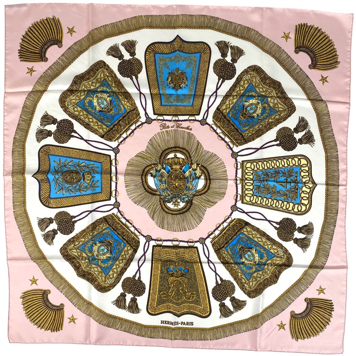 エルメス HERMES カレ 90 Poste et Cavalerie サーベル飾り袋 スカーフ