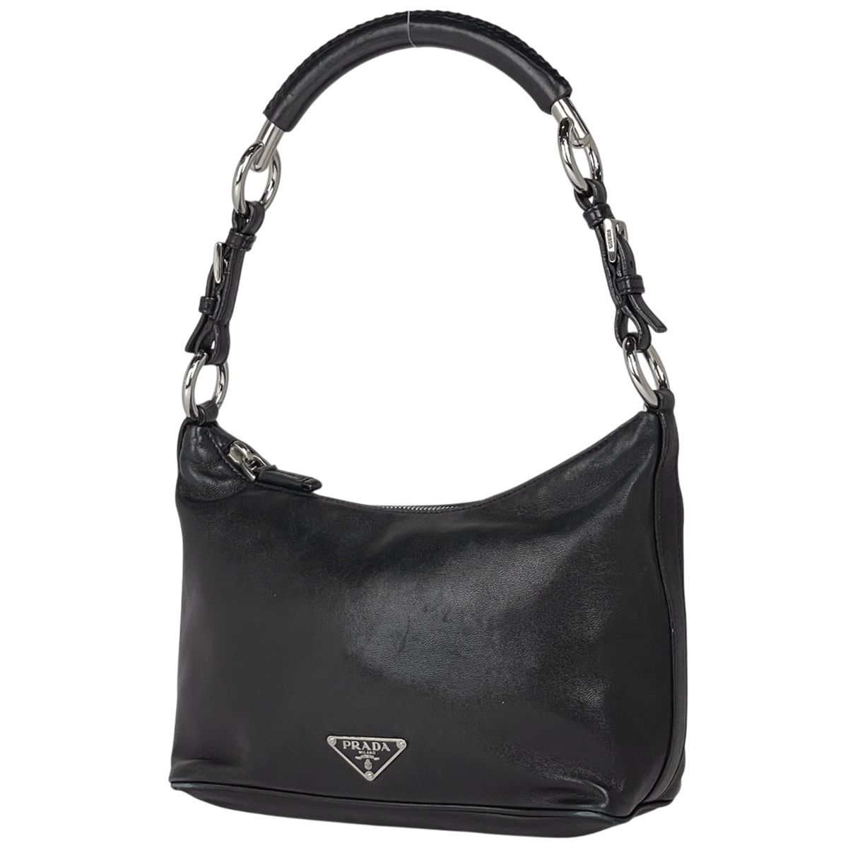 プラダ PRADA ロゴプレート ショルダーバッグ ハンドバッグ ワン