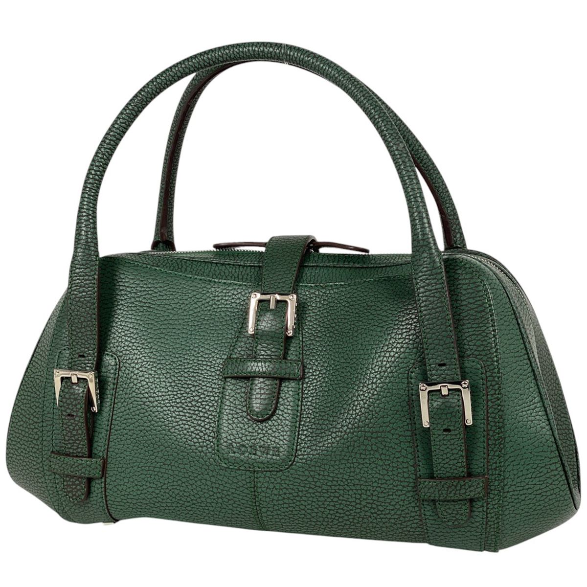 LOEWE グリーン ハンドバッグ ロエベ LOEWE ロゴ ハンドバッグ 手提げ ハンドバッグ レザー グリーン
