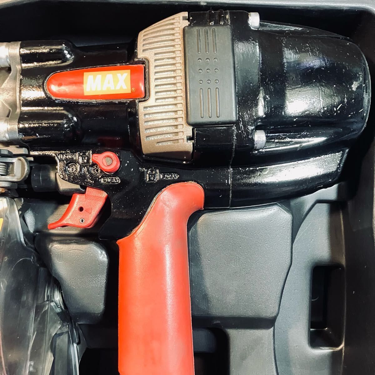 7日保証 整備済 消耗部品多数交換 MAX マックス 高圧 90 mm 強力 釘打ち機 HN-90 X 1 ケース付き 動作良好