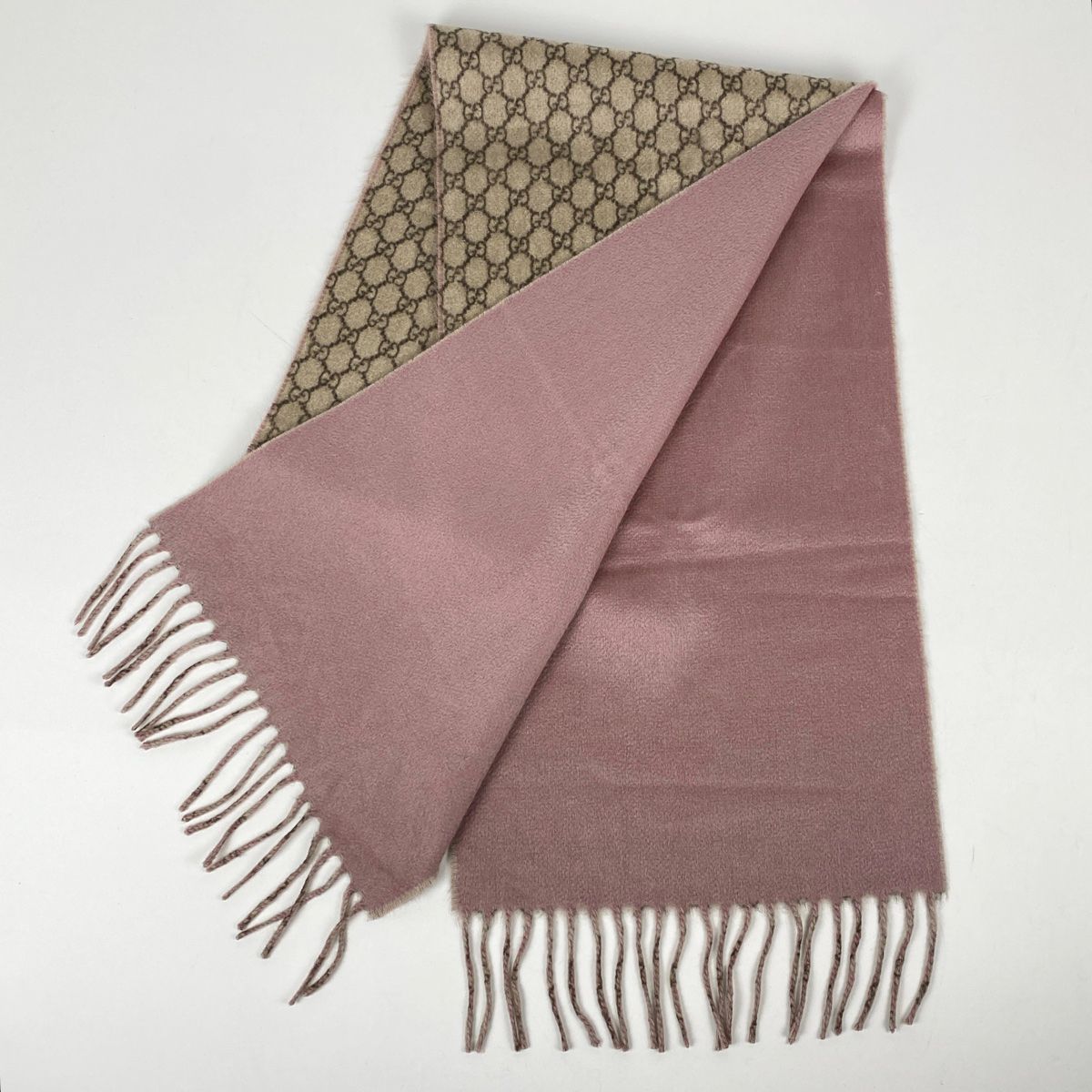 グッチ GUCCI GG柄 マフラー フランジ マフラー カシミヤ ベージュ