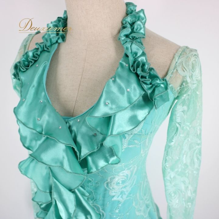 社交ダンス 衣装 ラテン ドレス ワンピース パーティ衣装 ミント