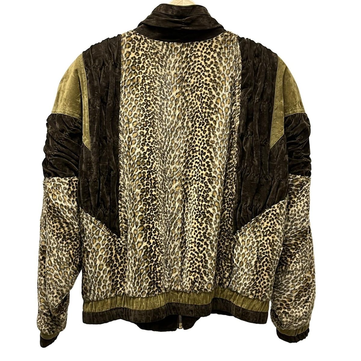 イタリヤ ブルゾン サイズ7A2 レディース - ダークブラウン×ベージュ