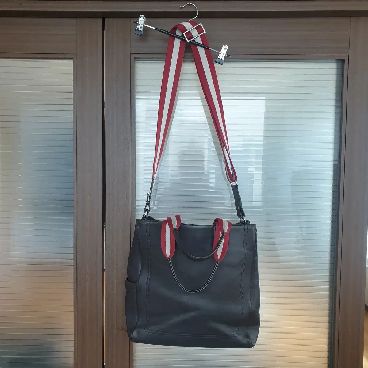 バリー ダークブラウン オーバーサイズ トート ショルダーバッグ クロスバック