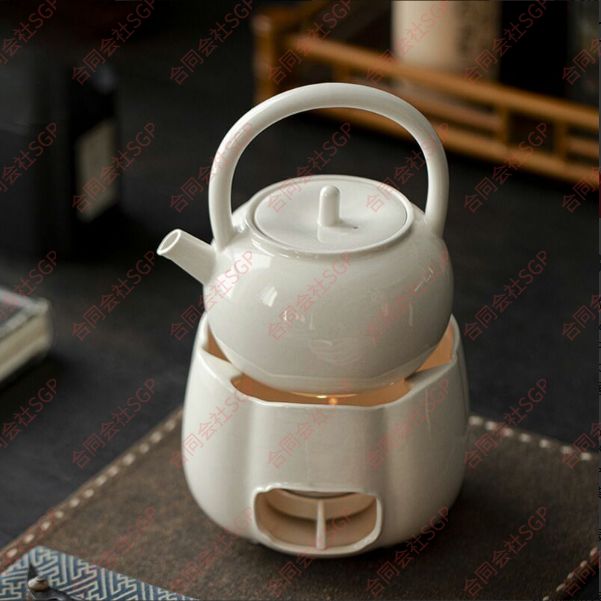 保温急須 ティーポット ティーウォーマー 白磁 磁器 キャンドル