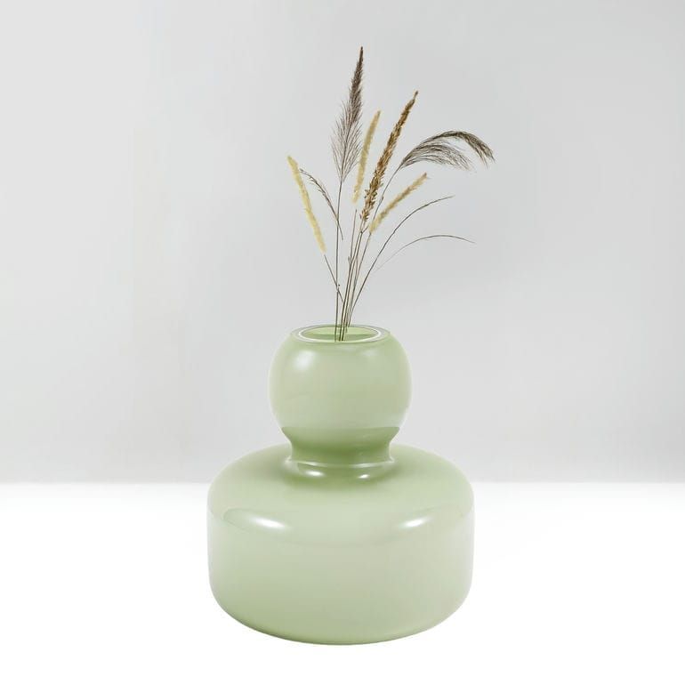 新品 マリメッコ marimekko ベース 花瓶 FLOWER グラスベース オリーブ