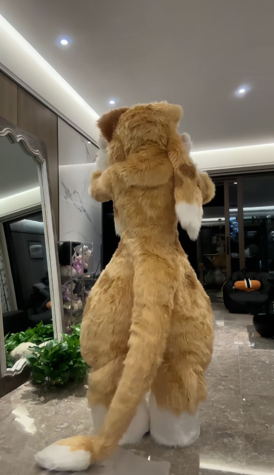 着ぐるみ ケモノ体 フルスーツ セット NO 63 茶色 うさぎ 全頭ヘッド ファースーツ ぬいぐるみ コスプレ コスチューム