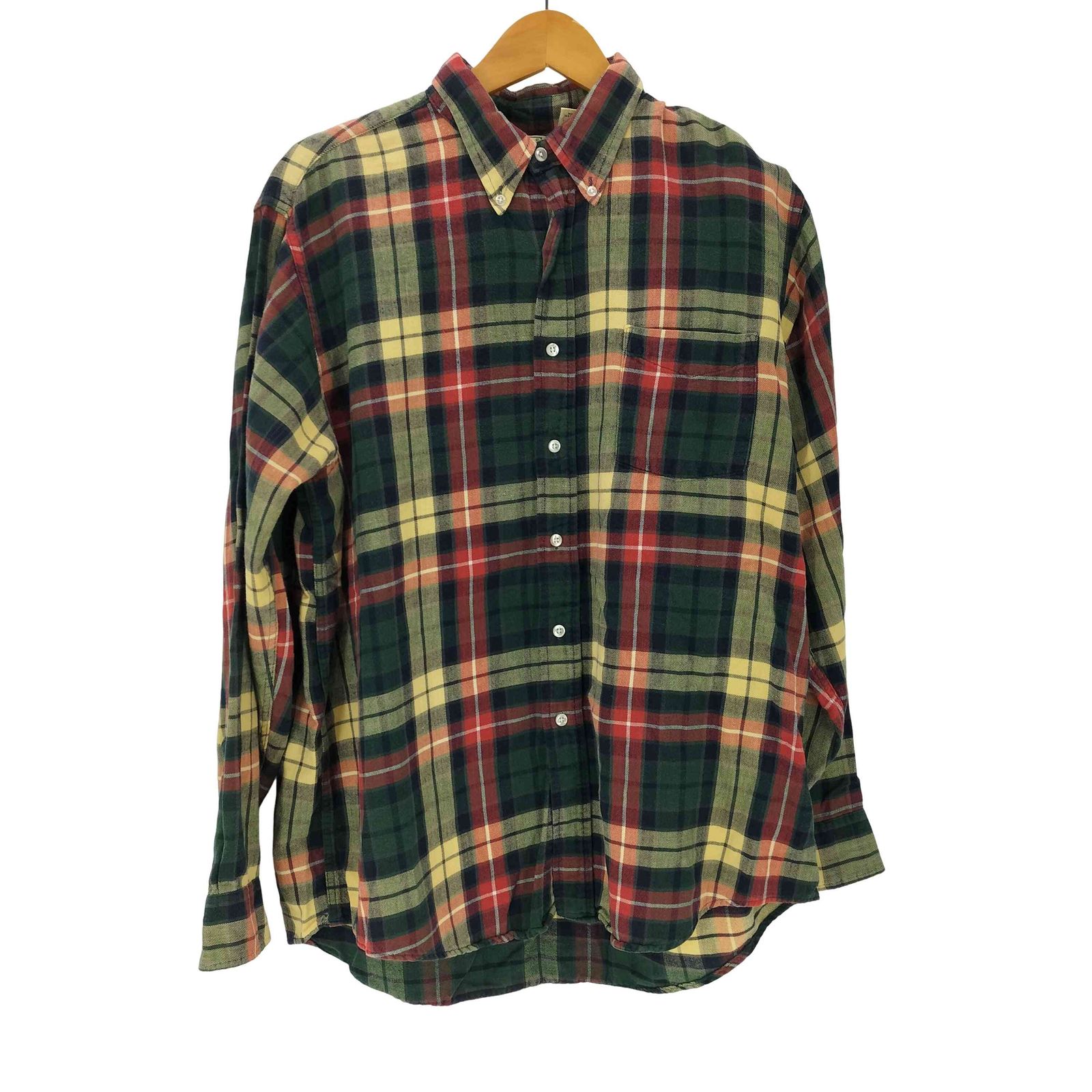 エルエルビーン L.L.Bean 80-90S USA製 C246 マドラスチェック ボタン 