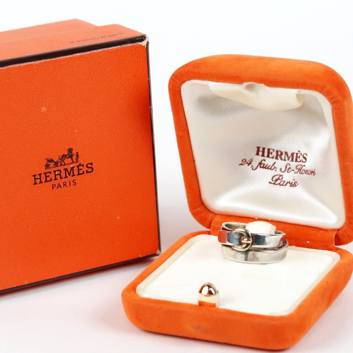 HERMES エルメス シルバーリング 指輪 925 K 18 コンビ ブランド 52 12号 小物 雑貨 TR 56