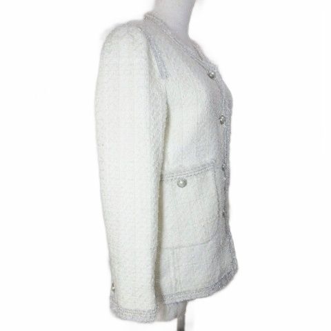 サラウーマン ザラウーマン ZARA WOMAN ツイードジャケット ノーカラー ラメ 総裏地