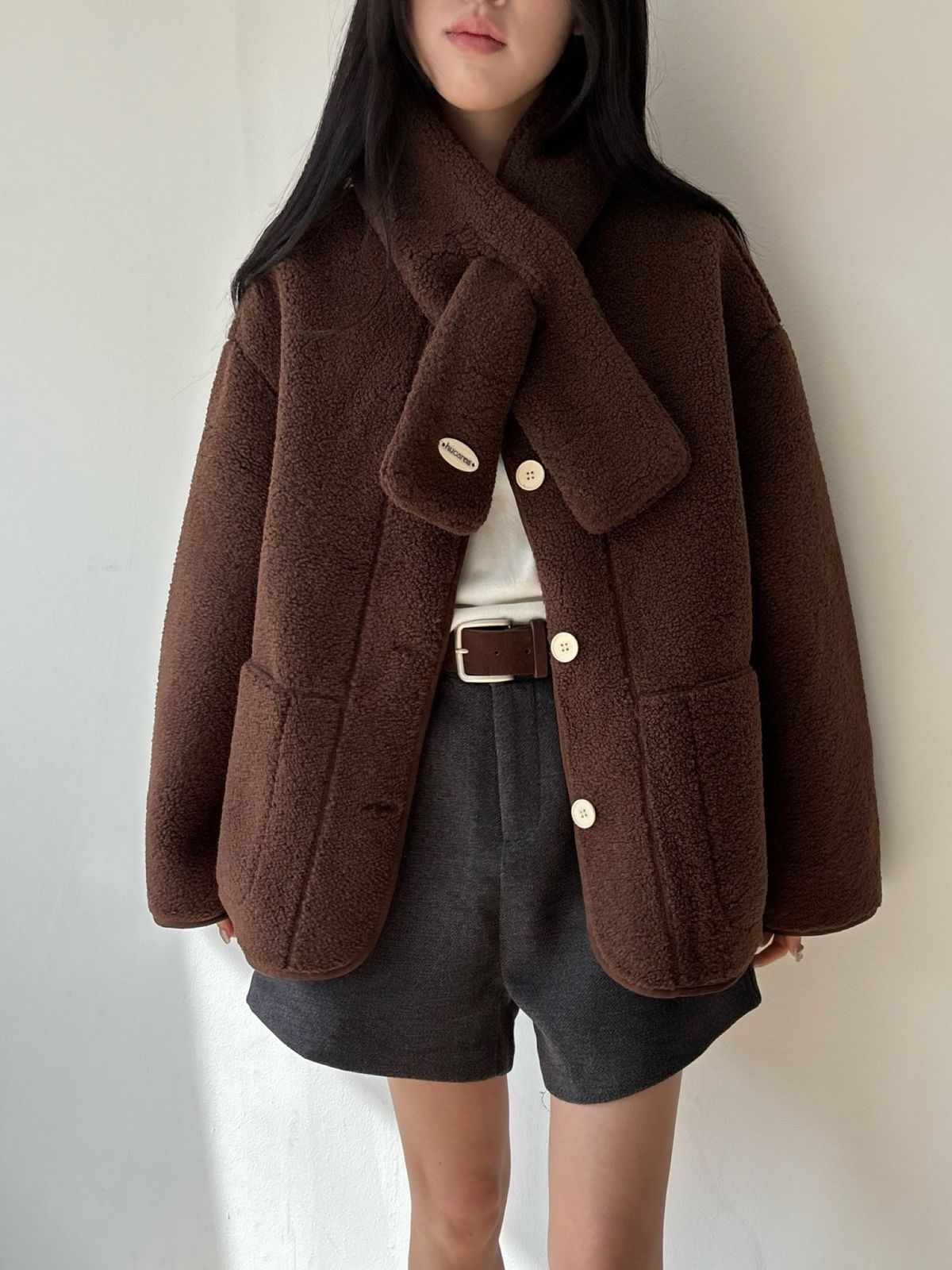 WHO kara ノー シープスキン ボア ムートン マフラー セット