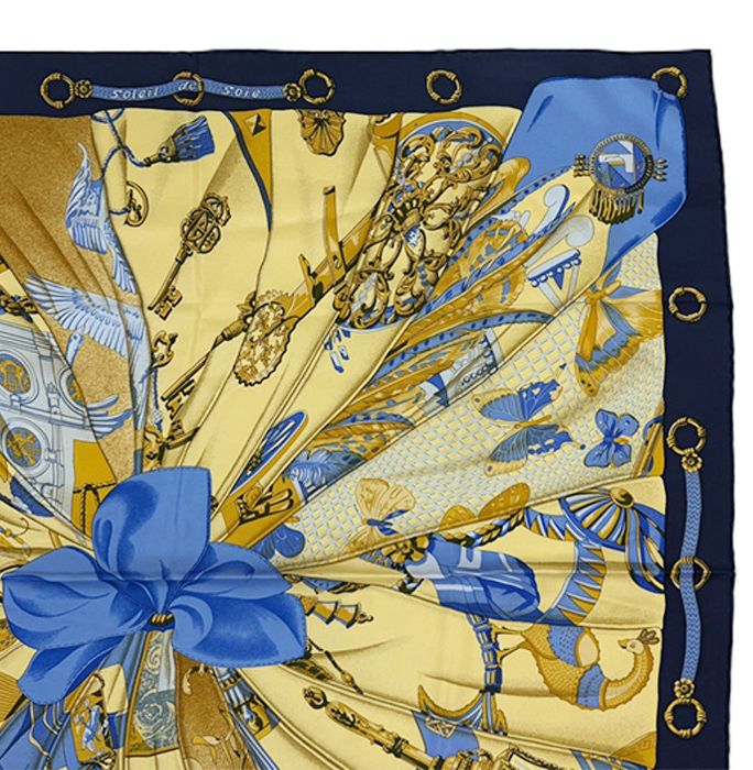 HERMES エルメス カレ90 SOLIEL DE SOIE 太陽の大帆 シルクスカーフ