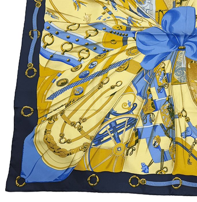 HERMES エルメス カレ90 SOLIEL DE SOIE 太陽の大帆 シルクスカーフ