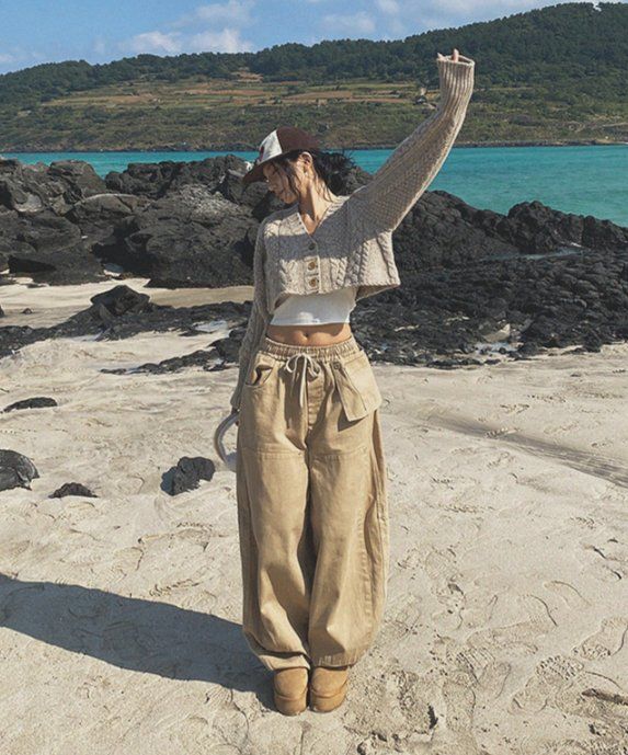 Best ポケットレイヤードバンディングPT コットン パンツ ダブルニーシャーリングレイヤードバンディングバルーンフィット