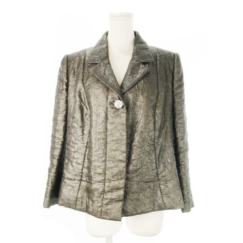 ヴァレンティノ ガラヴァーニ ジャケット テーラー 中わた シワ加工 メタリック ハク ウール グレー CK 22 GY 18