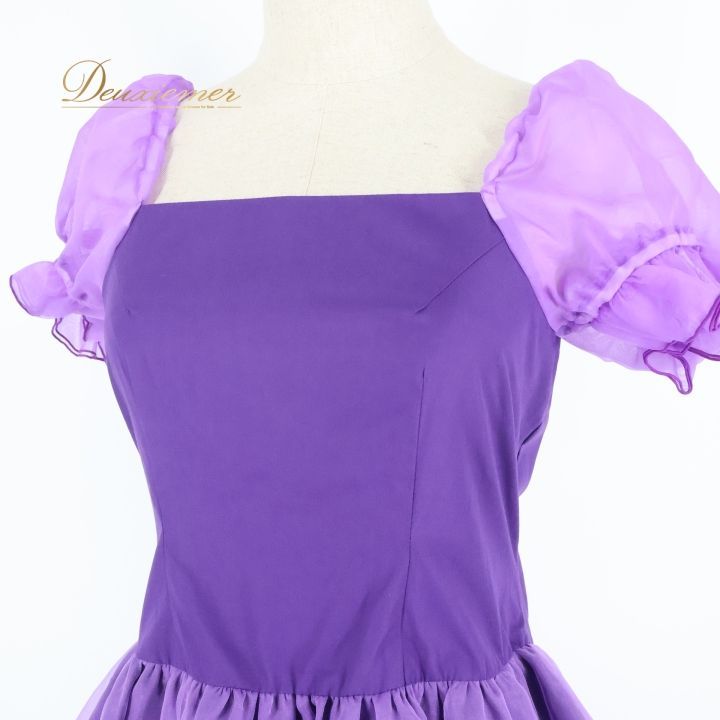 フラダンス 衣装 ワンピース ドレス パープル系 アロハスタンダード