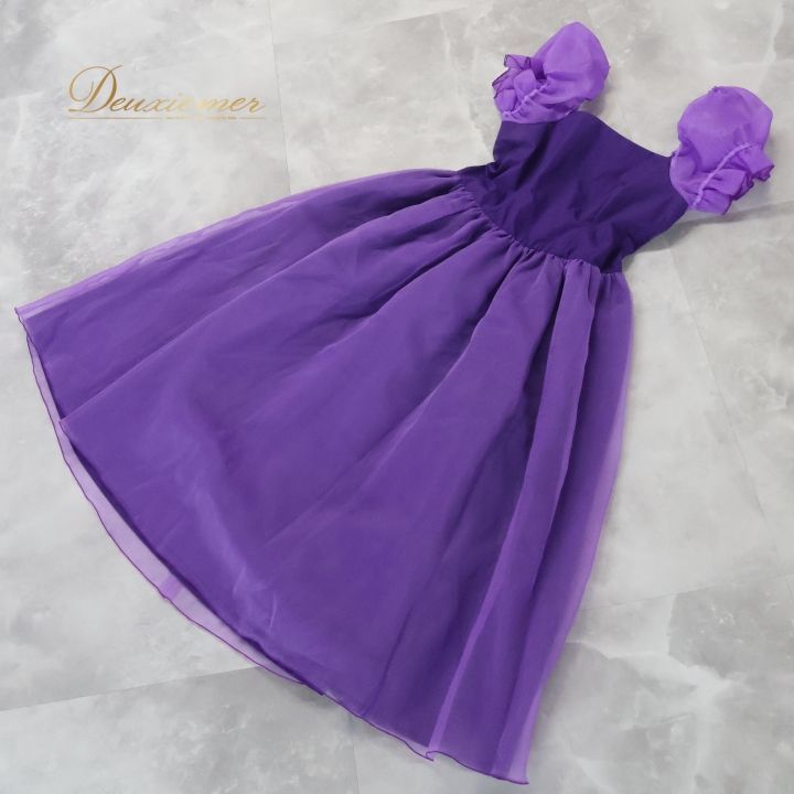 フラダンス 衣装 ワンピース ドレス パープル系 アロハスタンダード