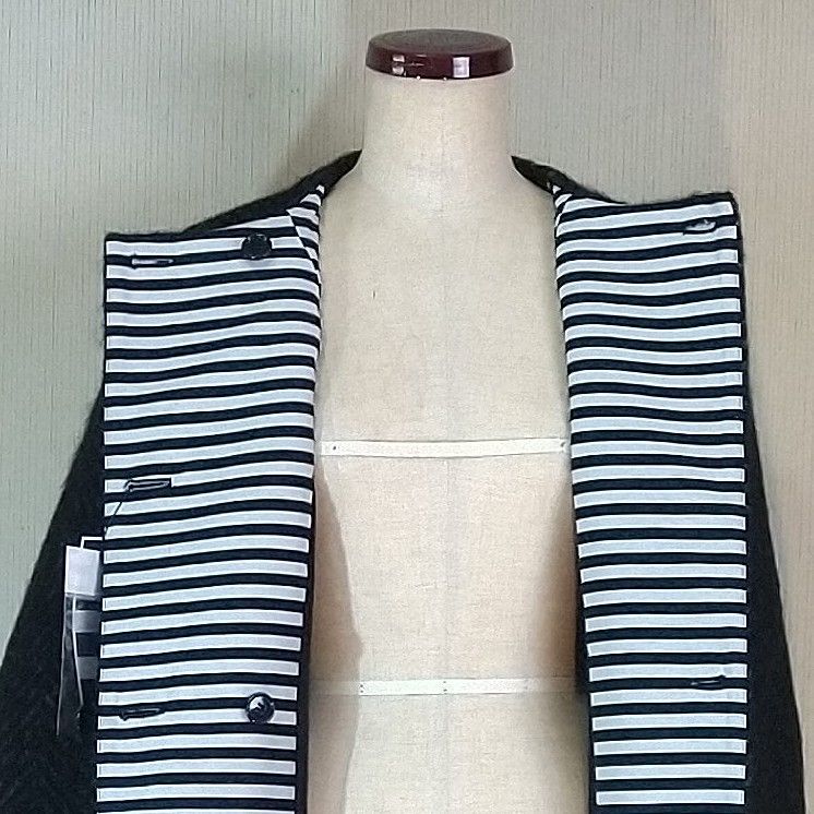 新品 BORDERS at BALCONY モヘヤコート 新品】BORDERS at BALCONY モヘヤ混ヘリンボーンロングコート