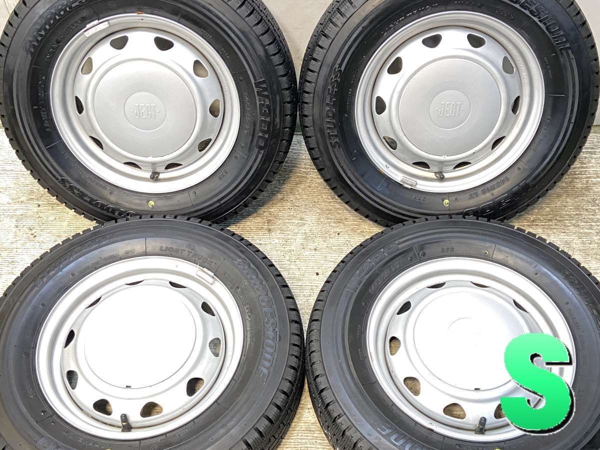 145 R 12 6 PR ブリヂストン W 300 JECT WD x 3 5 100 110 114 4穴 タイヤ スタッドレスタイヤ ホイールセット 4本セット