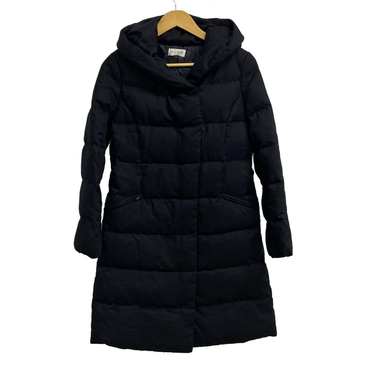 PLS T PLST プラステ ダウンコート サイズS レディース 黒 冬物 フード