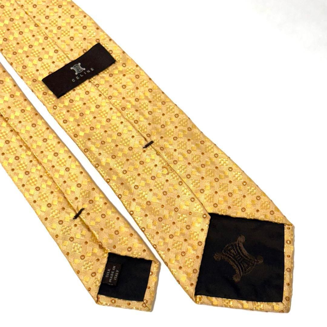 極美品✨ セリーヌ ネクタイ 光沢 イエローゴールド お洒落✨ - メルカリ