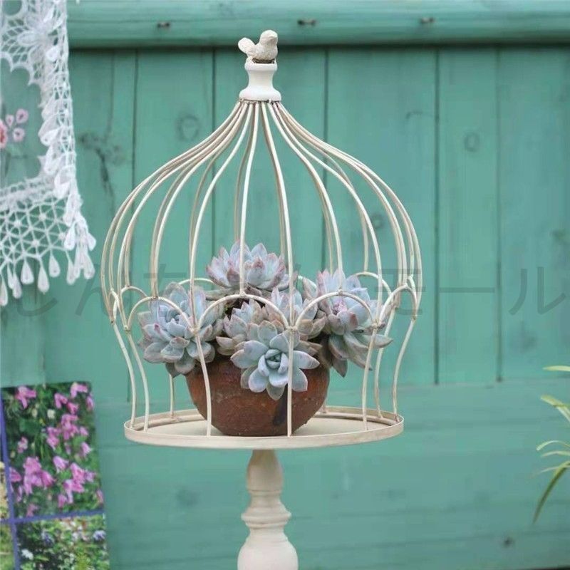 フラワースタンド 鉄製 鳥かご ガーデニング 庭 ヴィンテージ調