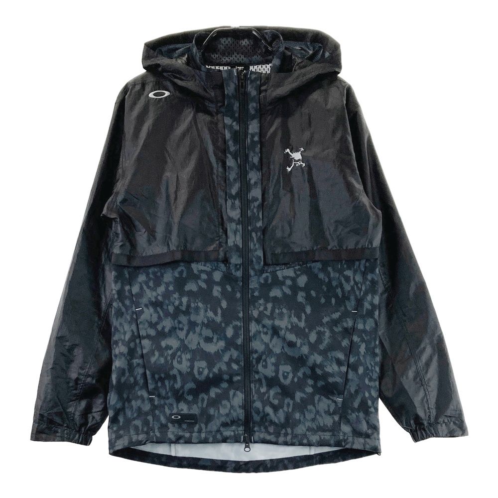 サイズ L OAKLEY オークリー 2 WAY メッシュ切替ジップパーカー ジャケット ヒョウ柄 レオパード ブラック系 ゴルフウェア メンズ ストスト