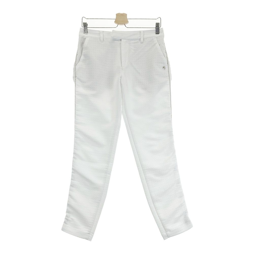 サイズ M ST ANDREWS セントアンドリュース モデル ジャガード ロングパンツ 総柄 ホワイト系 ゴルフウェア レディース ストスト