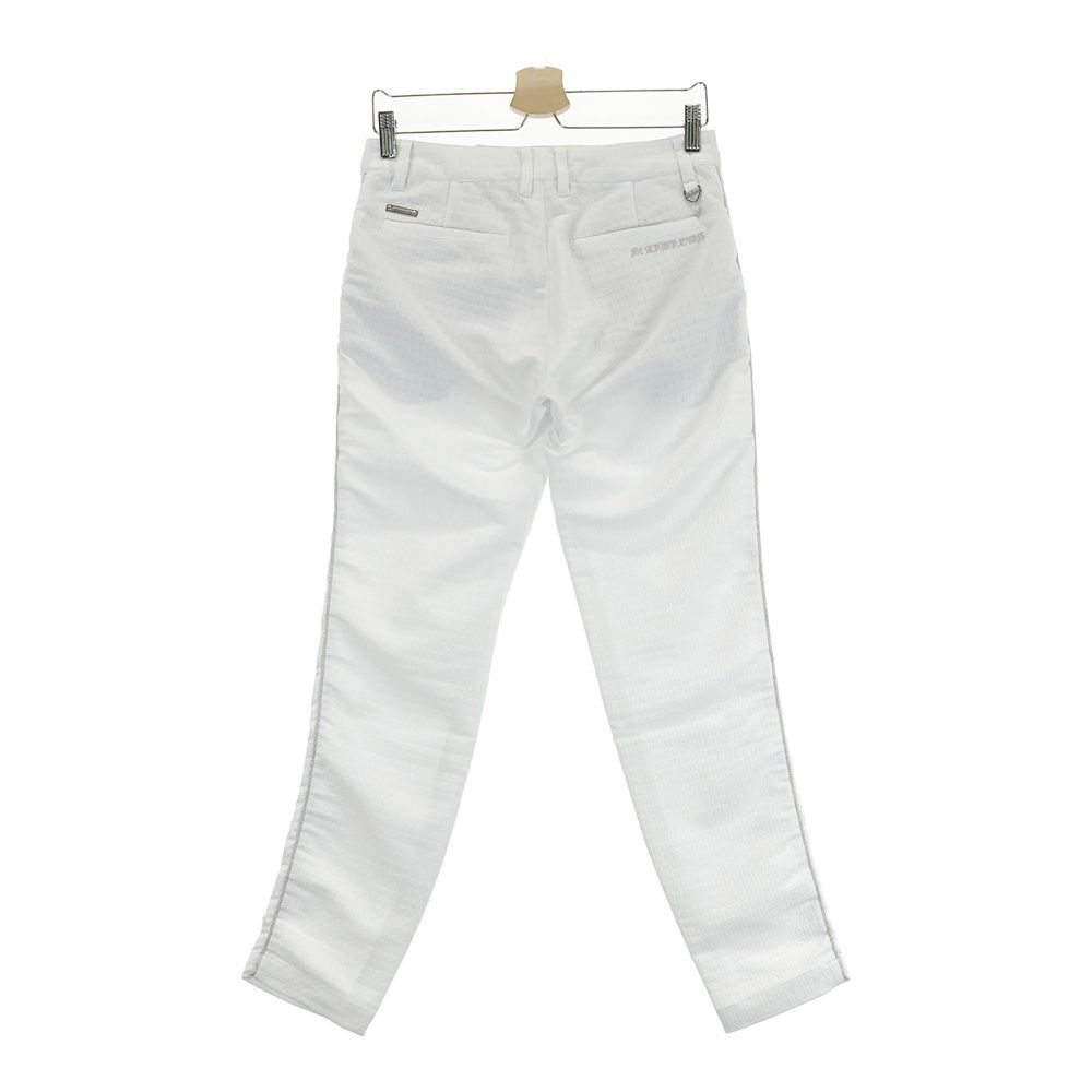 サイズ M ST ANDREWS セントアンドリュース モデル ジャガード ロングパンツ 総柄 ホワイト系 ゴルフウェア レディース ストスト