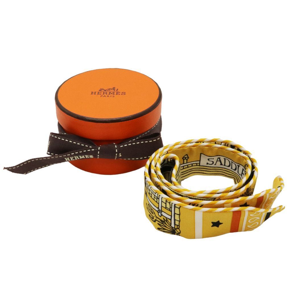 HERMES エルメス ツイリードールキャンディー パリ ステーション シルク100％ ミエル|キャラメル|ブラック レディース WA-0012