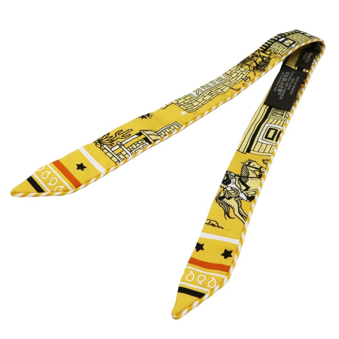 HERMES エルメス ツイリードールキャンディー パリ ステーション シルク100％ ミエル|キャラメル|ブラック レディース WA-0012