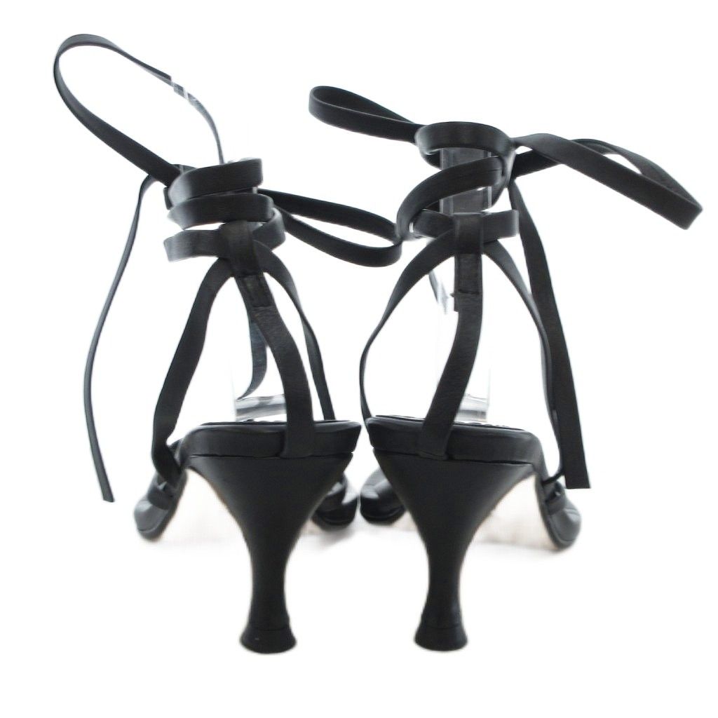 ザラ ZARA グラディエーターサンダル トング ヒール レザー 36 黒