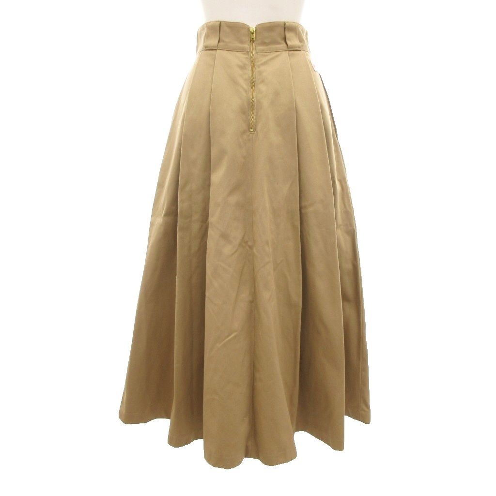 ダントン DANTON 美品 タックスカート ロング フレア 34 ベージュ /YJ