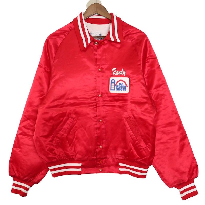 大きいサイズ メンズUS XL 80 s マジェスティック ナイロンベースボールジャケット レッド Majestic ビンテージ 古着 hjc 0049