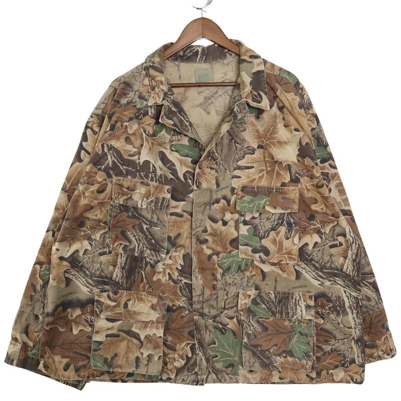 大きいサイズ メンズXXXL Regularサイズ コンバットジャケット リアルツリーカモ柄 ビンテージ 迷彩 古着 hsc 0910