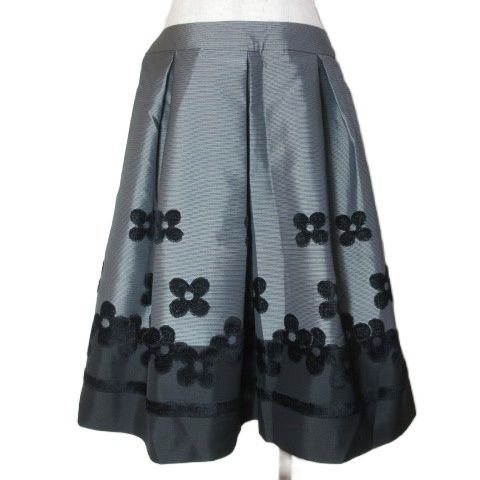 エムズグレイシー M'S GRACY 花柄ジャガードスカート 黒 FS-227539