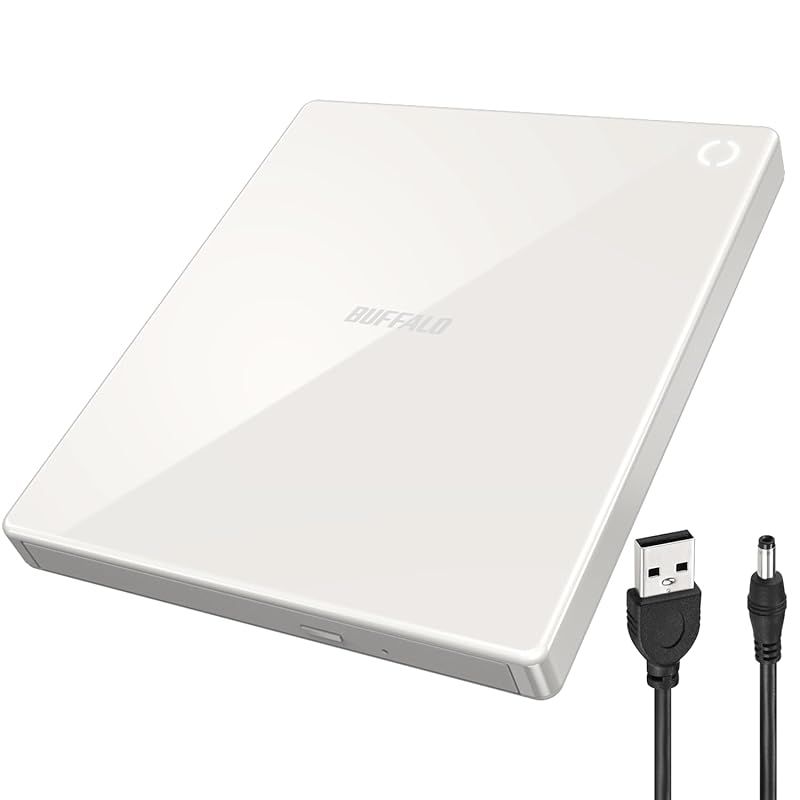 バッファロー ラクレコ iPhone スマホ DVD 再生 CD 取り込み CDレコーダー 語学 学習 プレーヤー DVDプレーヤー パソコン不要 Wi-Fiモデル iOS Android iPad Fireタブレット 対応 ホワイト RR- 0