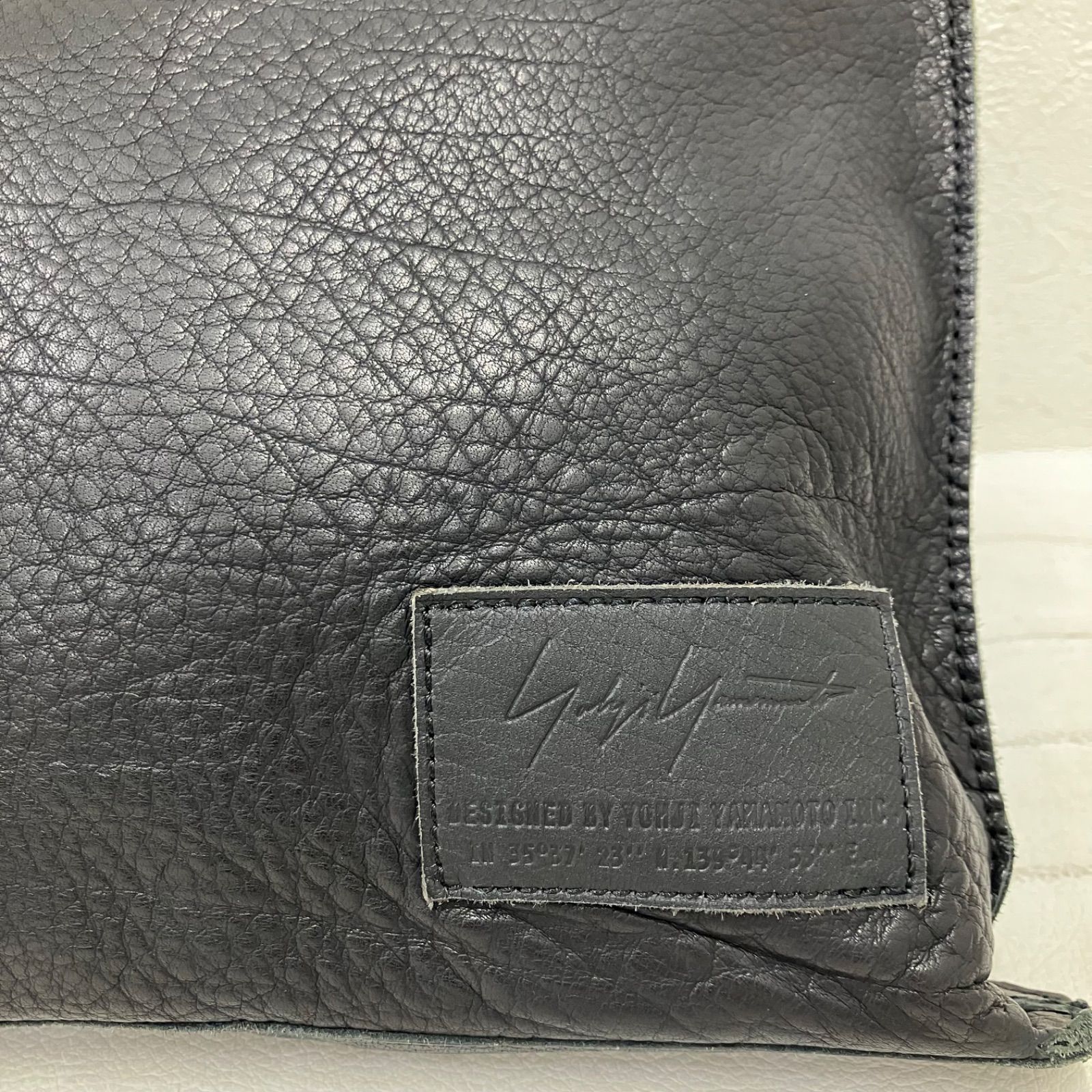 7089 YOHJI ヨウジヤマモト クラッチバッグ ポーチ レザー ブラック 無地 ミニクラッチバッグ 18 AW メンズ レディース ユニセックス セカンドバッグ シンプル