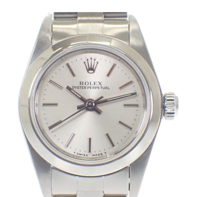 ロレックス ROLEX オイスターパーペチュアル トリチウム A番 76080 腕時計 ステンレススチール 自動巻き シルバー文字盤 レディース ABランク