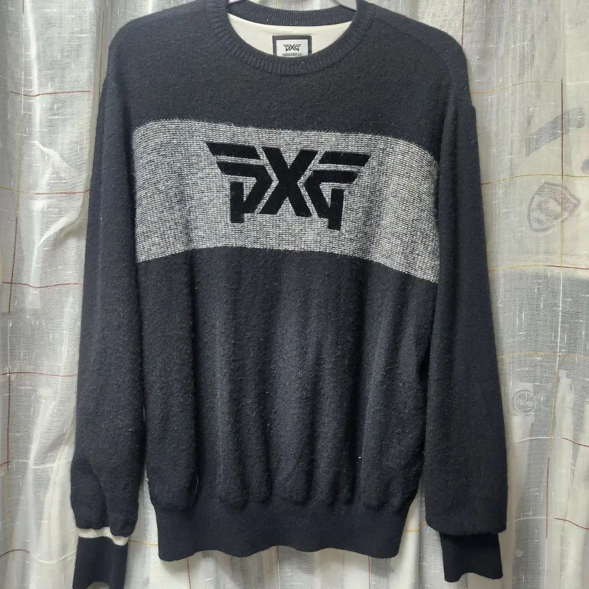 PXG ブラック 防風 ダブルニット セーター