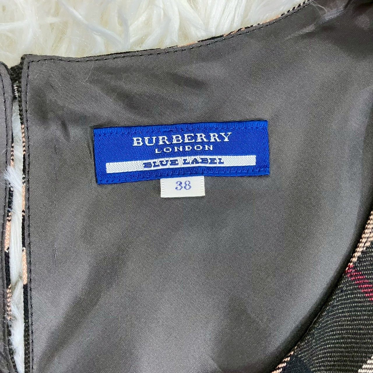 バーバリーブルーレーベル ノースリーブワンピース 膝丈 裏地付き ノバ