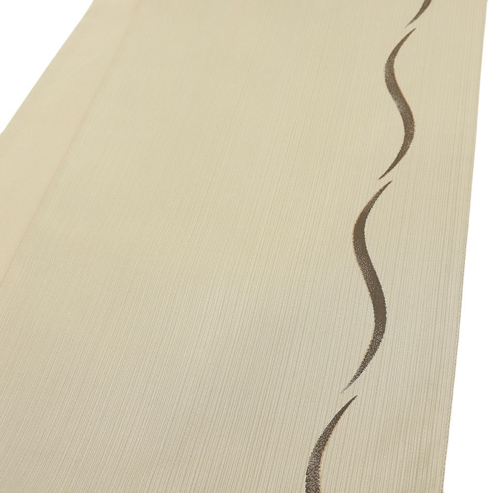 袋帯 織楽浅野 中古 カジュアル 正絹 ベージュ 茶 流水 金糸