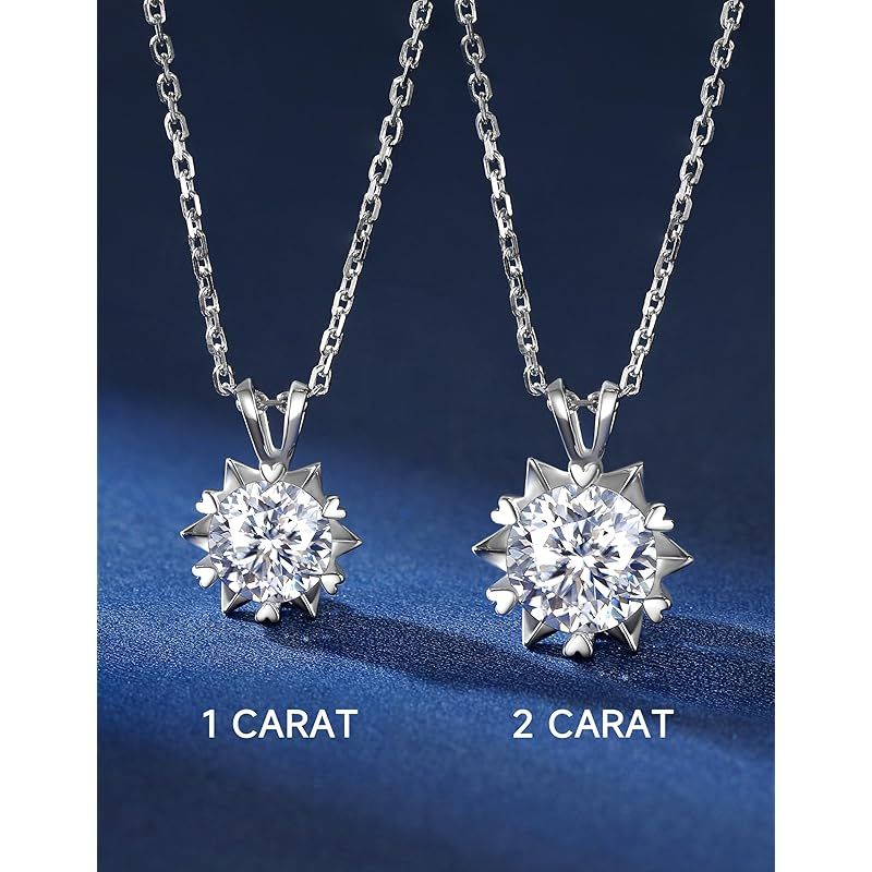 節約 【新品】 [MomentWish] 雪の結晶 ネックレス 1カラット