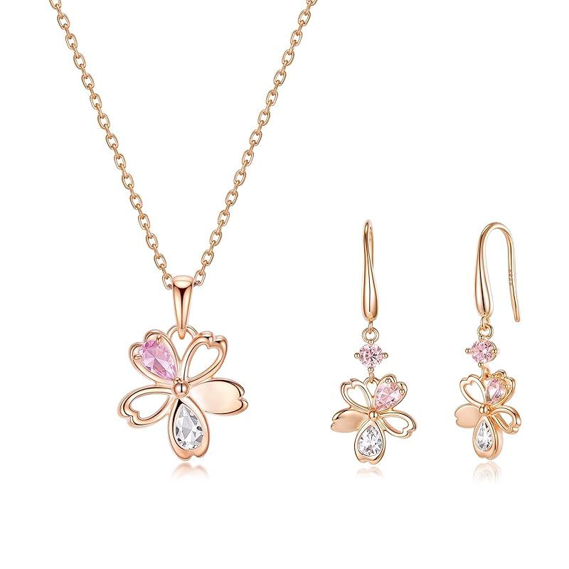 花モチーフ 18Kネックレスとピアスセット 楽天市場】クローバー