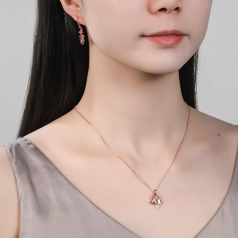 新品】 [PHNIBIRD] 桜 ネックレス レディース ピアス セット 10月