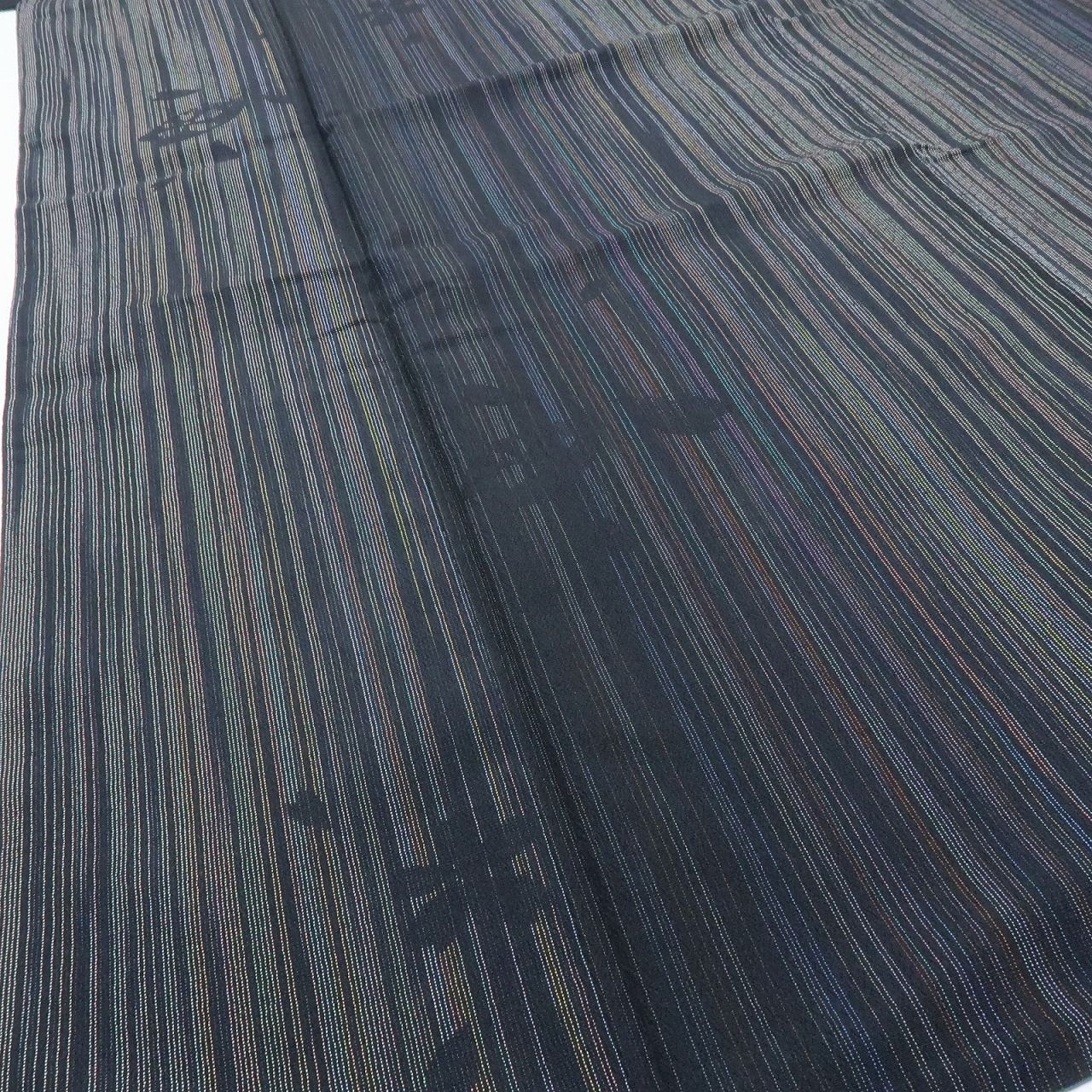 百華❀Y4106◇美品 正絹 やまと誂製 手縫い仕立て 縦縞 桜 塩沢お召