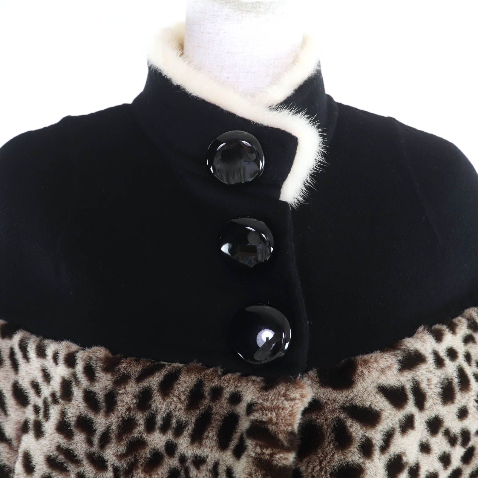 美品☆LOUIS VUITTON ルイヴィトン カシミヤ100％ 襟元ミンクファー付