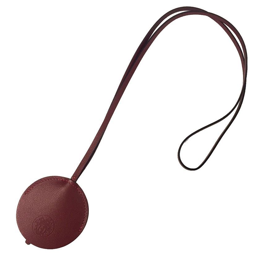 HERMES エルメス レザーネックレス ミロワール ミラー チャーム 定価95700円のお品 aq 7404